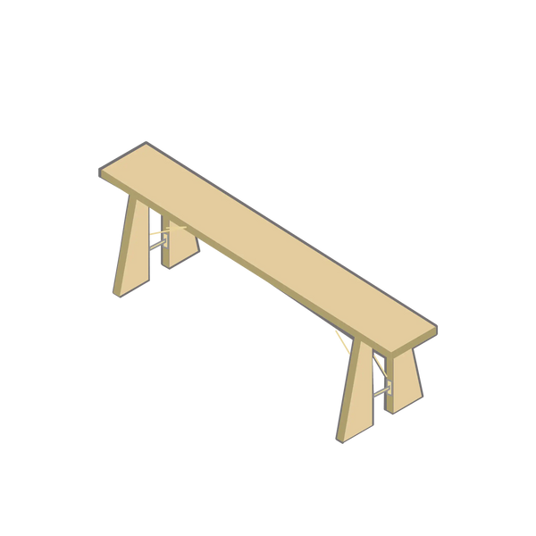 Illustration new foldable wooden benches from Tentipi