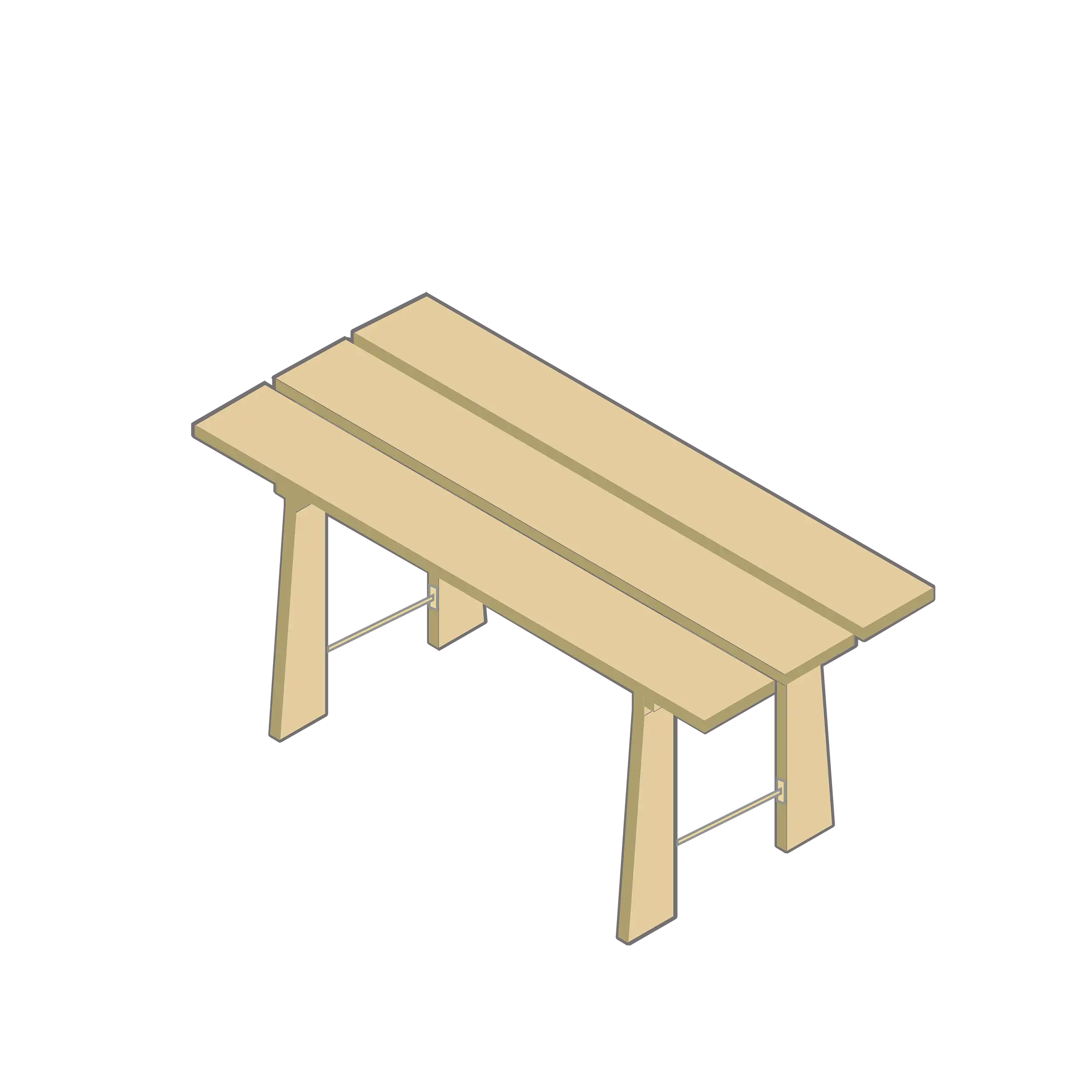 Illustration new foldable wooden tables from Tentipi