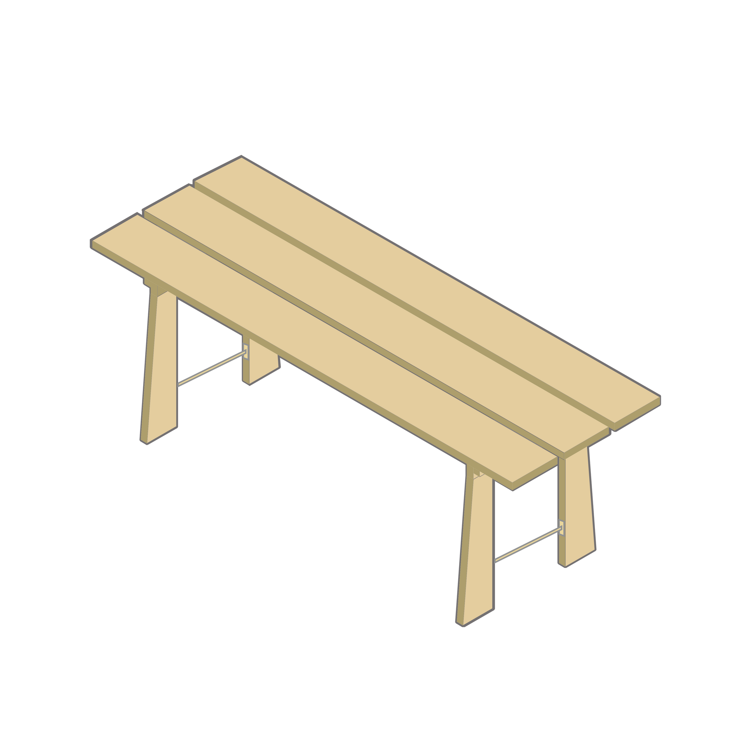 Collapsible table 200, oil-treated