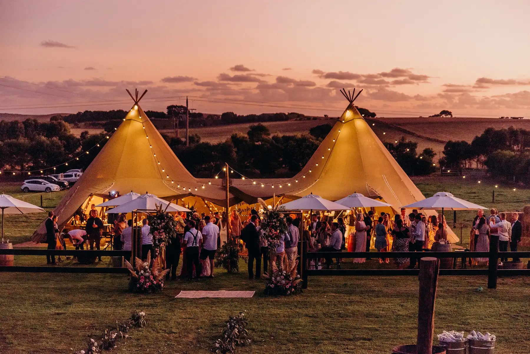 Large canvas wedding event tents Nordic tipi by Tierra Events