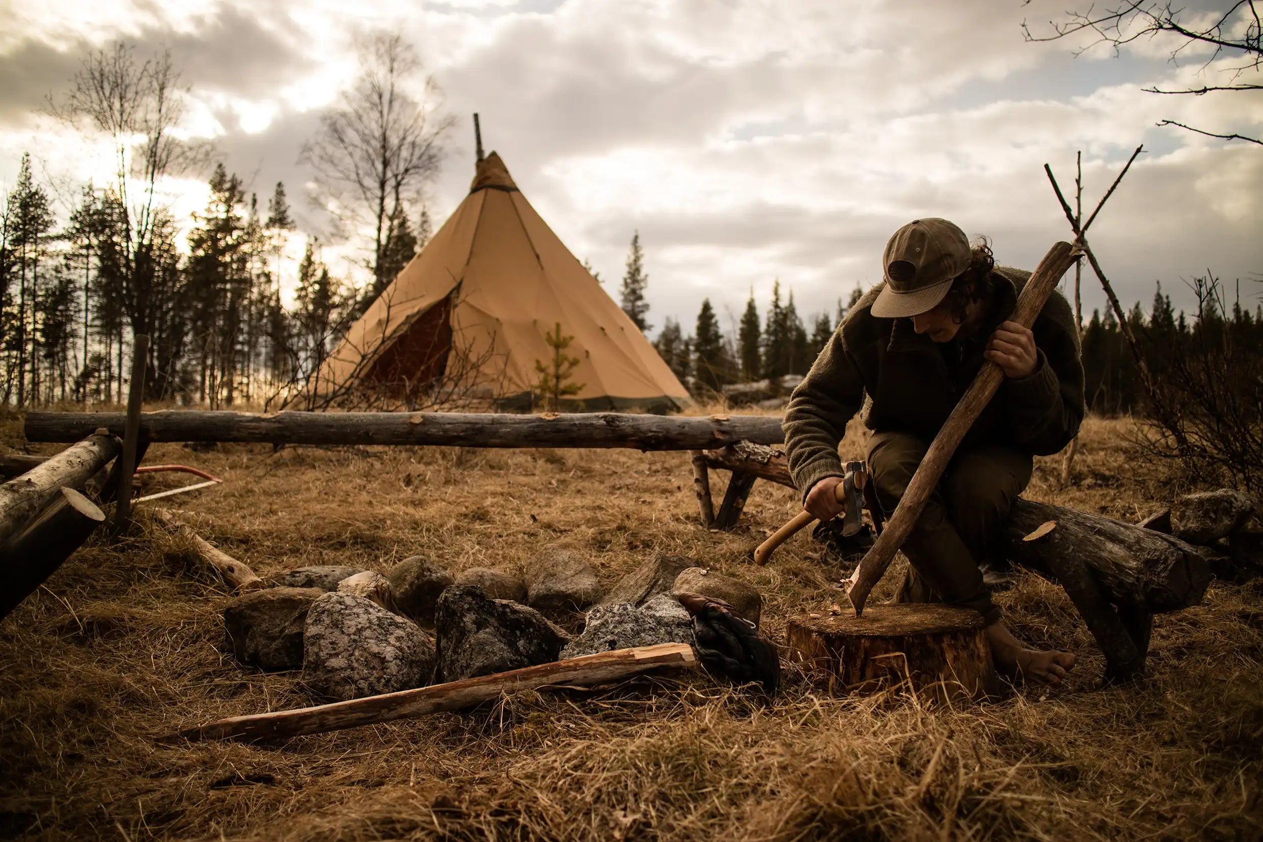 Canvas tent camping with Safir 15 cp