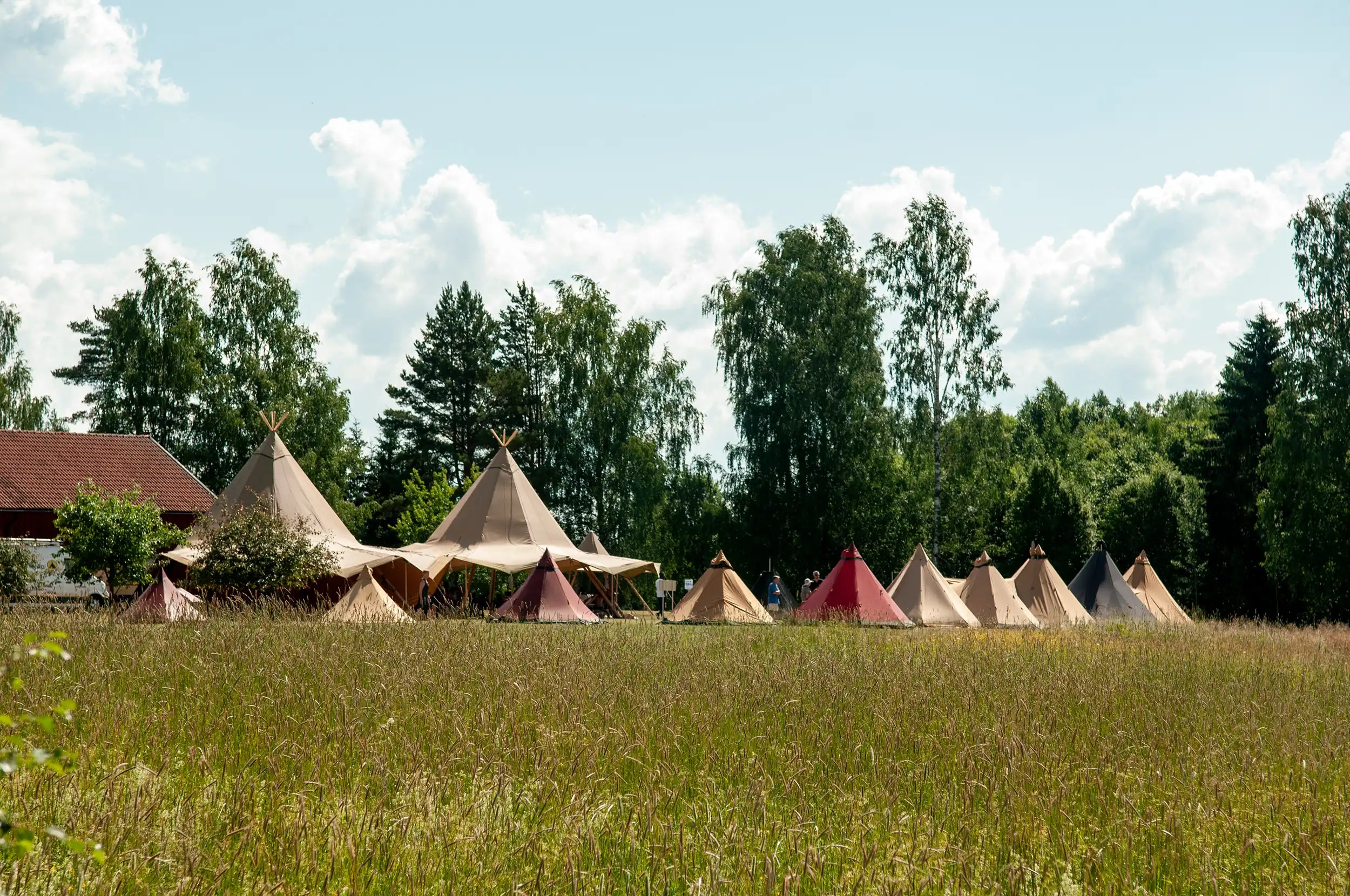 Camping tents with standing head room
