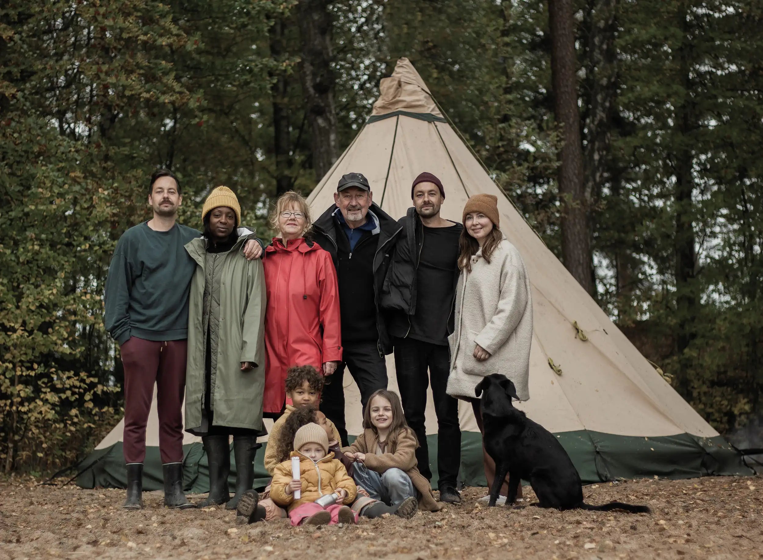 Family camping for all generations canvas tent with standing head room