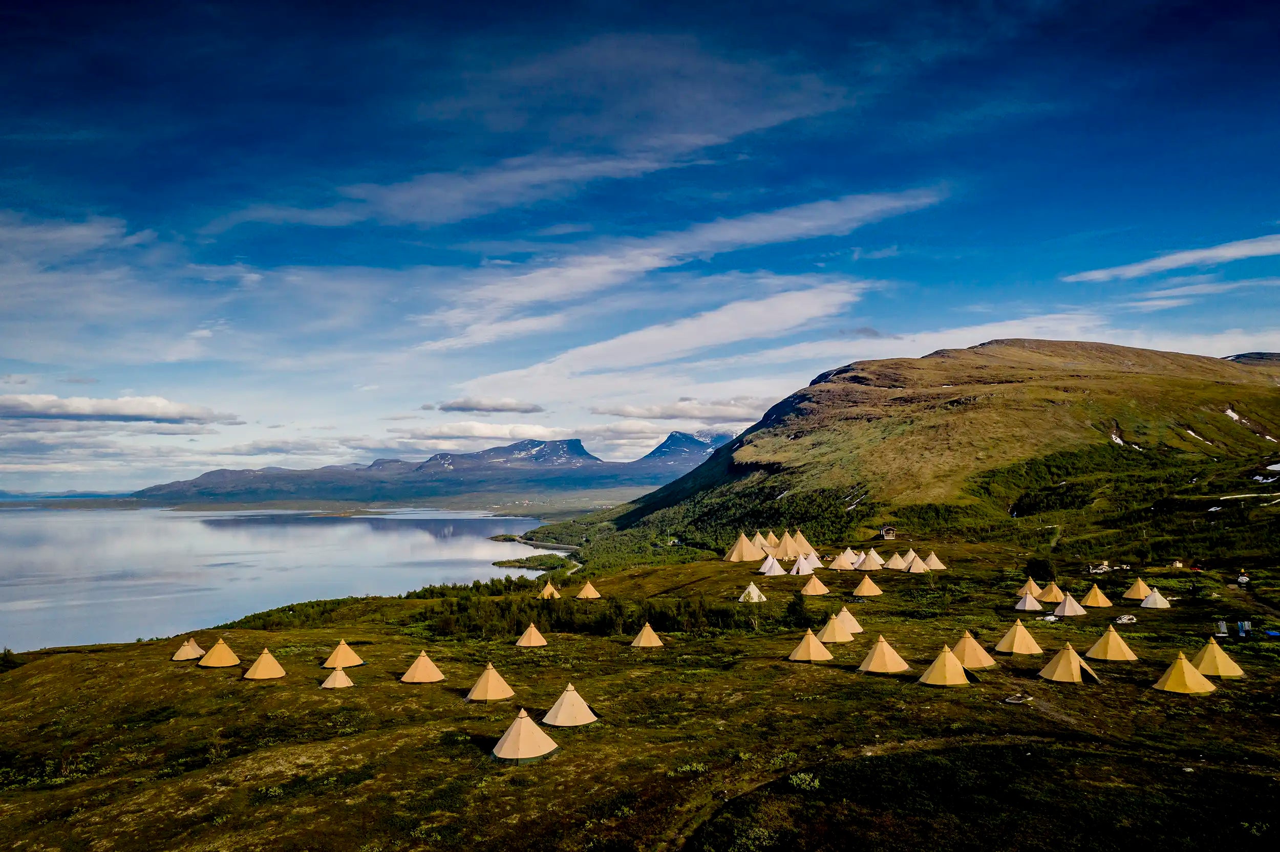 Björkliden camping site in the mountains