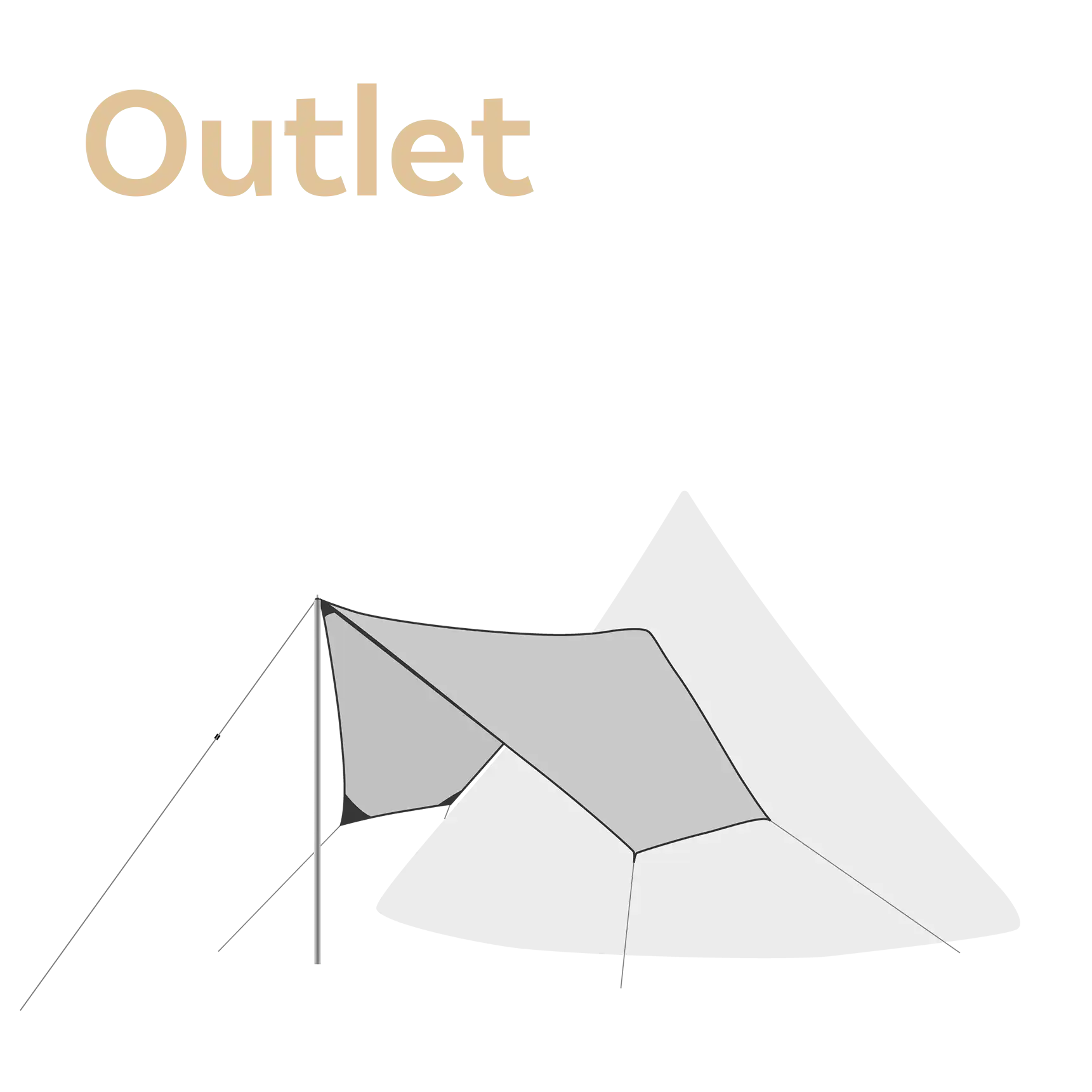 Illustration tarp canopy 5/7 polycotton canvas for Tentipi adventure Nordic tipi tents