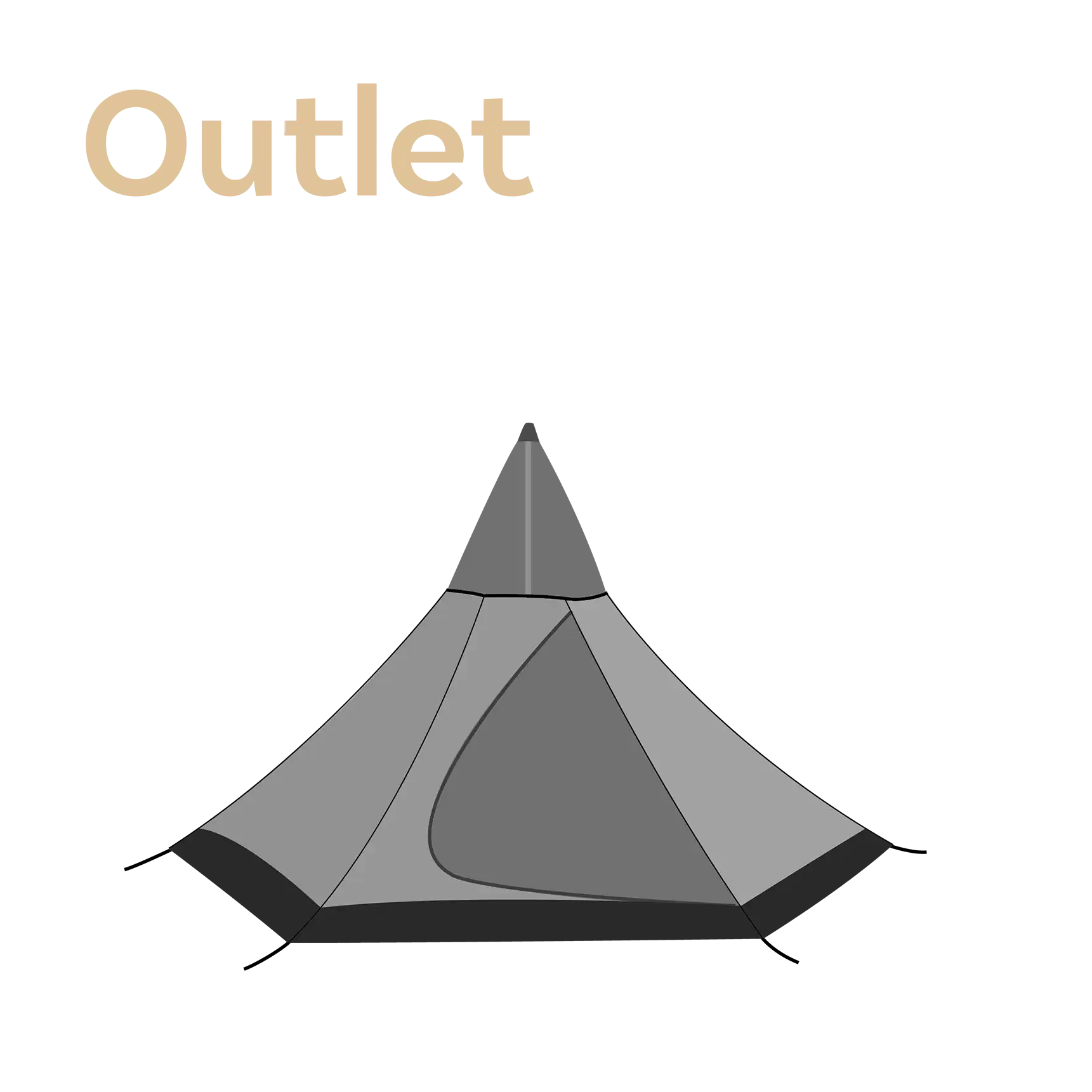 Illustration inner tent for Tentipi Nordic tipi tents size 2