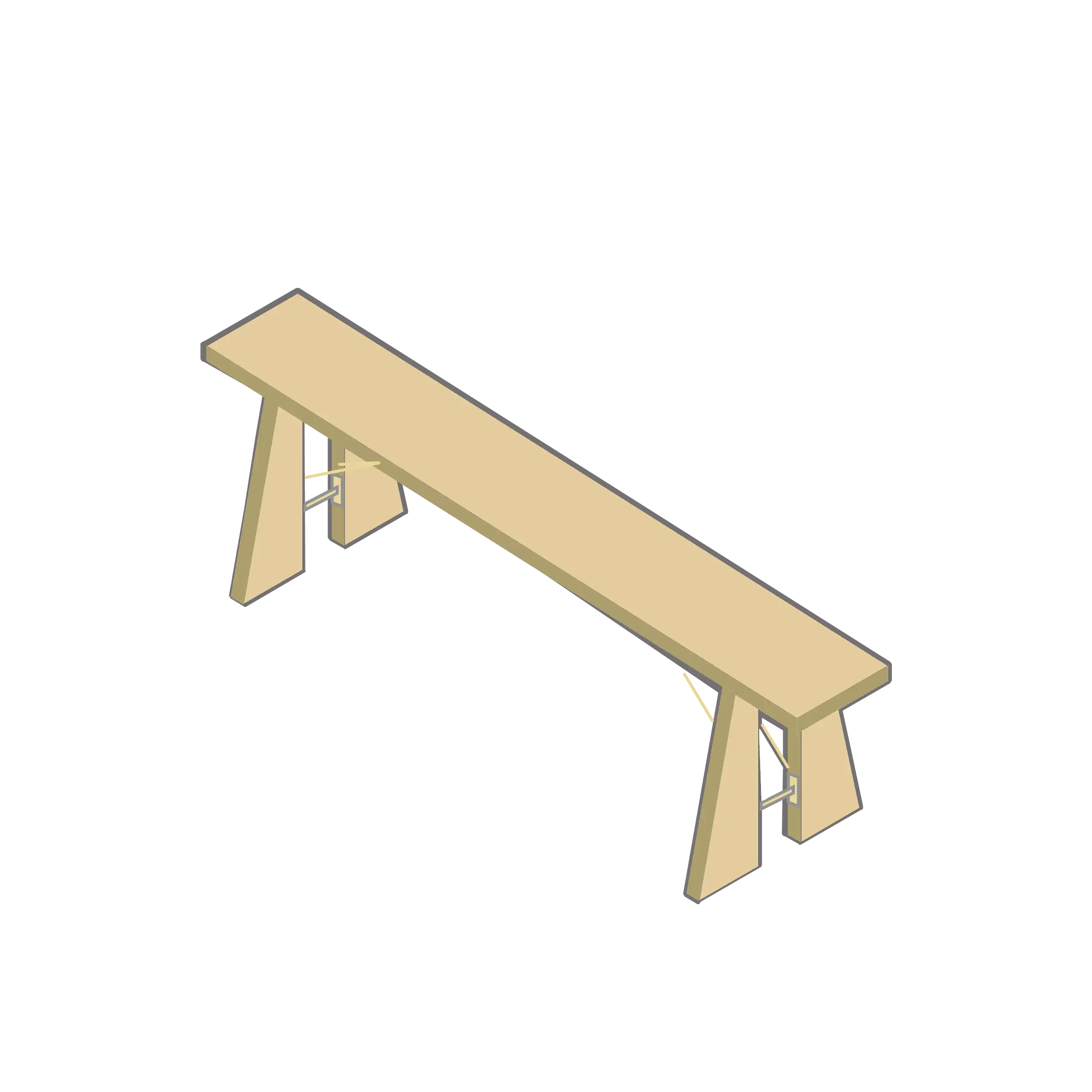 Illustration new foldable wooden benches from Tentipi 