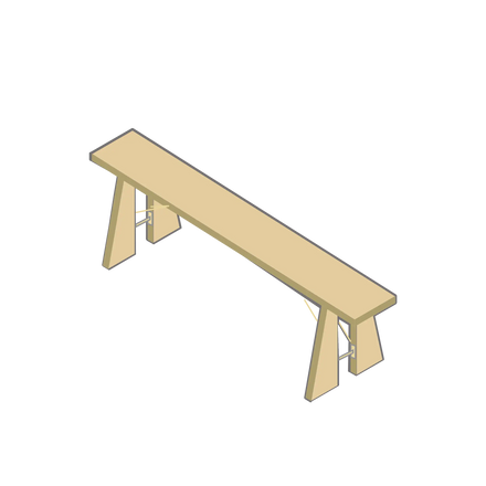 Collapsible bench 150, oil-treated