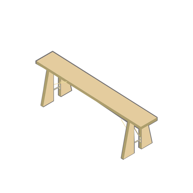 Fällbar bänk 150 inoljad