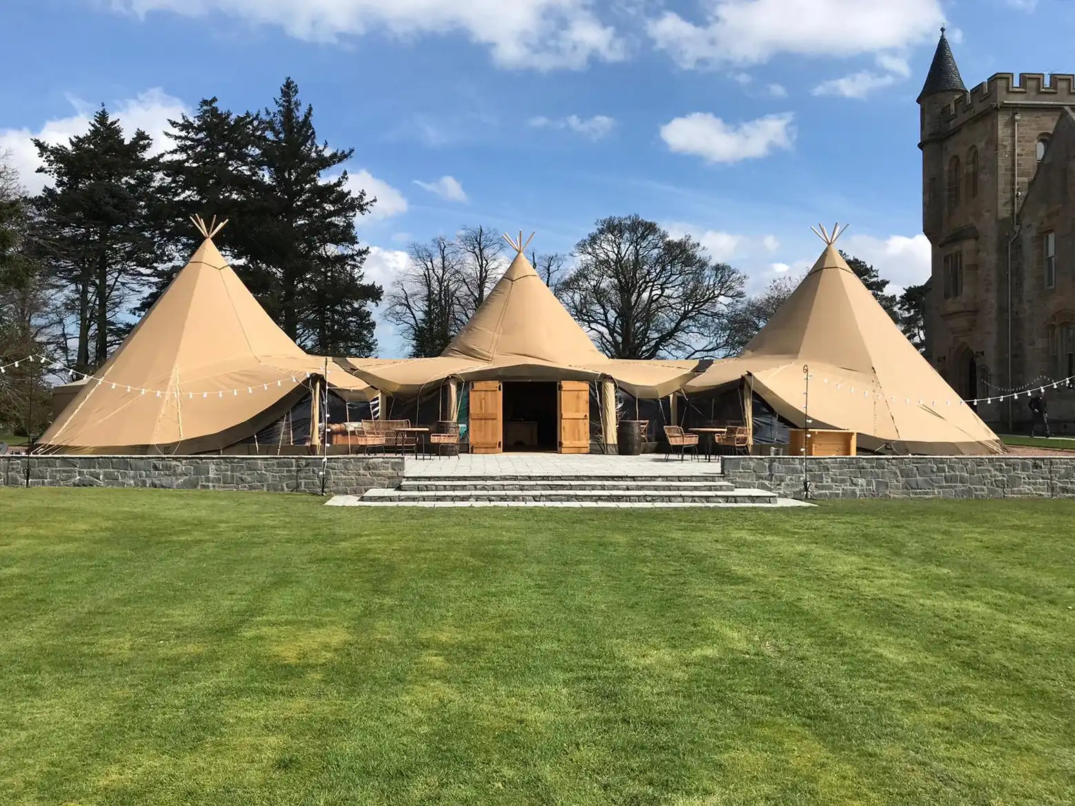 giant tipi with wall option WallFlex with tent windows for wedding and events