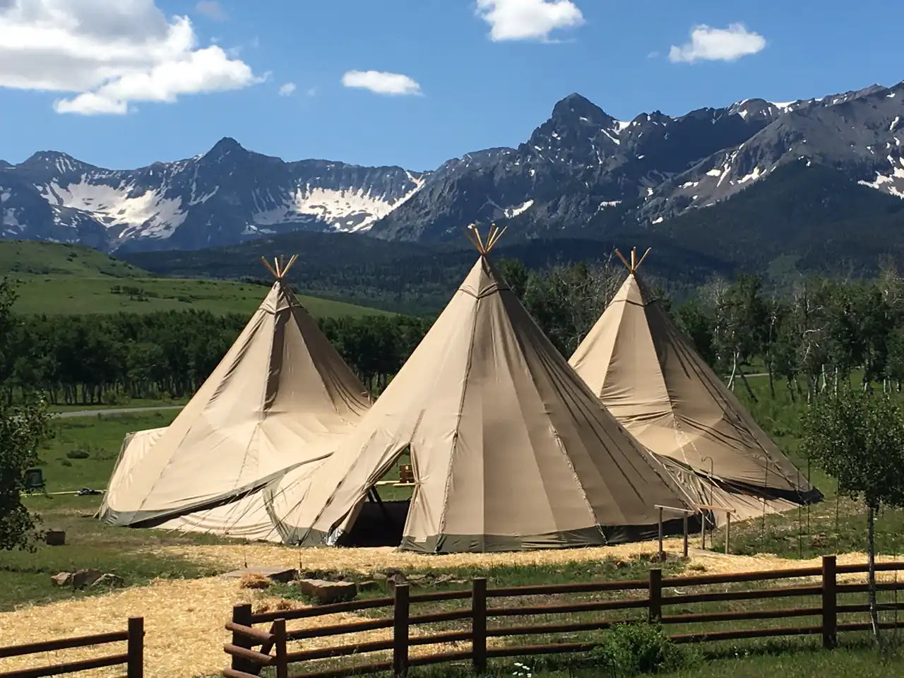 Three Nordic tipis from Tentipi linked together for giant tent solution