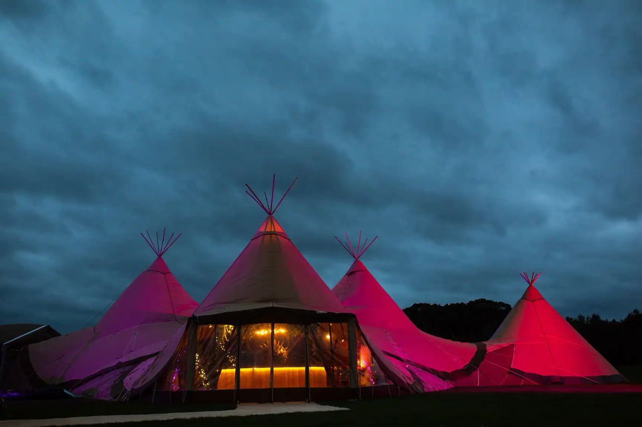 Tentipi giant tipi tent with wall option Wallfex transparent windows