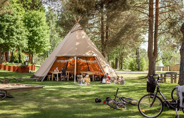 Outdoor education in giant canvas event tent