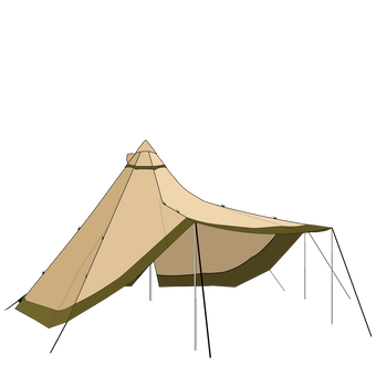 Illustration SafirFlex 9 cp canvas Nordic tipi camping adventure tent 