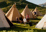 Campsite with canvas tents Nordic tipi from Tentipi